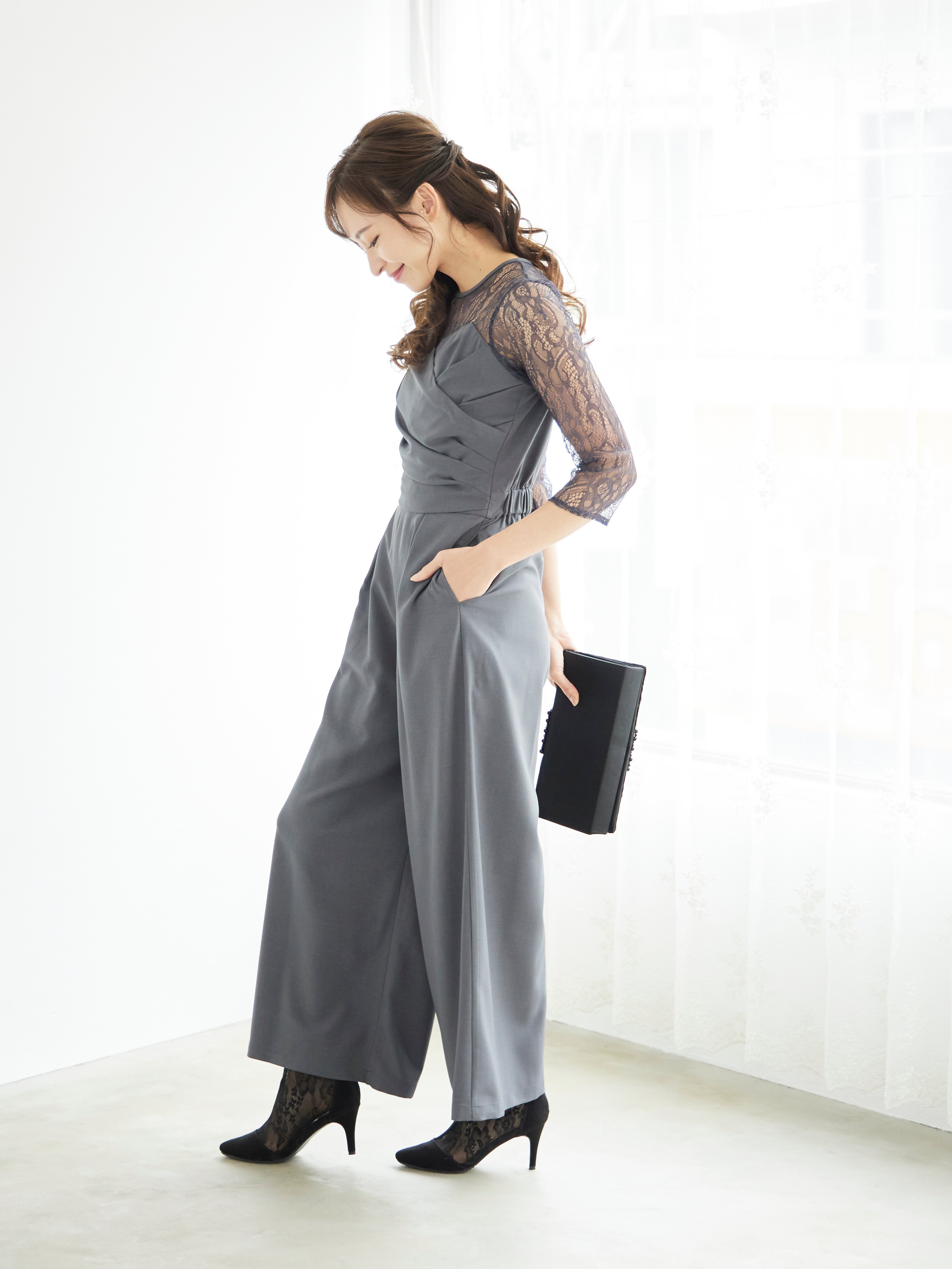 [レンタル] BELINDA DE CAPRIS クロスデザイン オールインワン パンツドレス グレーの宅配レンタル - 10