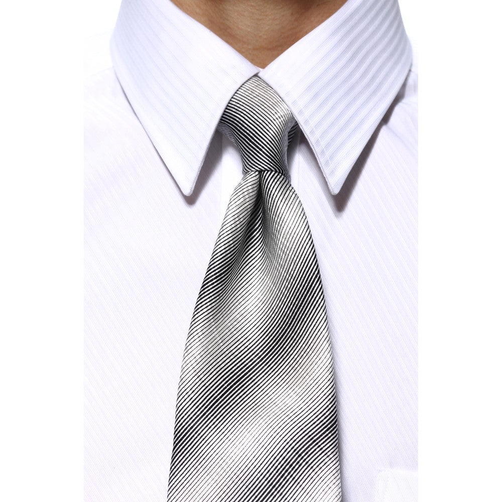 [レンタル] ジバンシー メンズネクタイ シルク グレー ストライプ柄 グレー