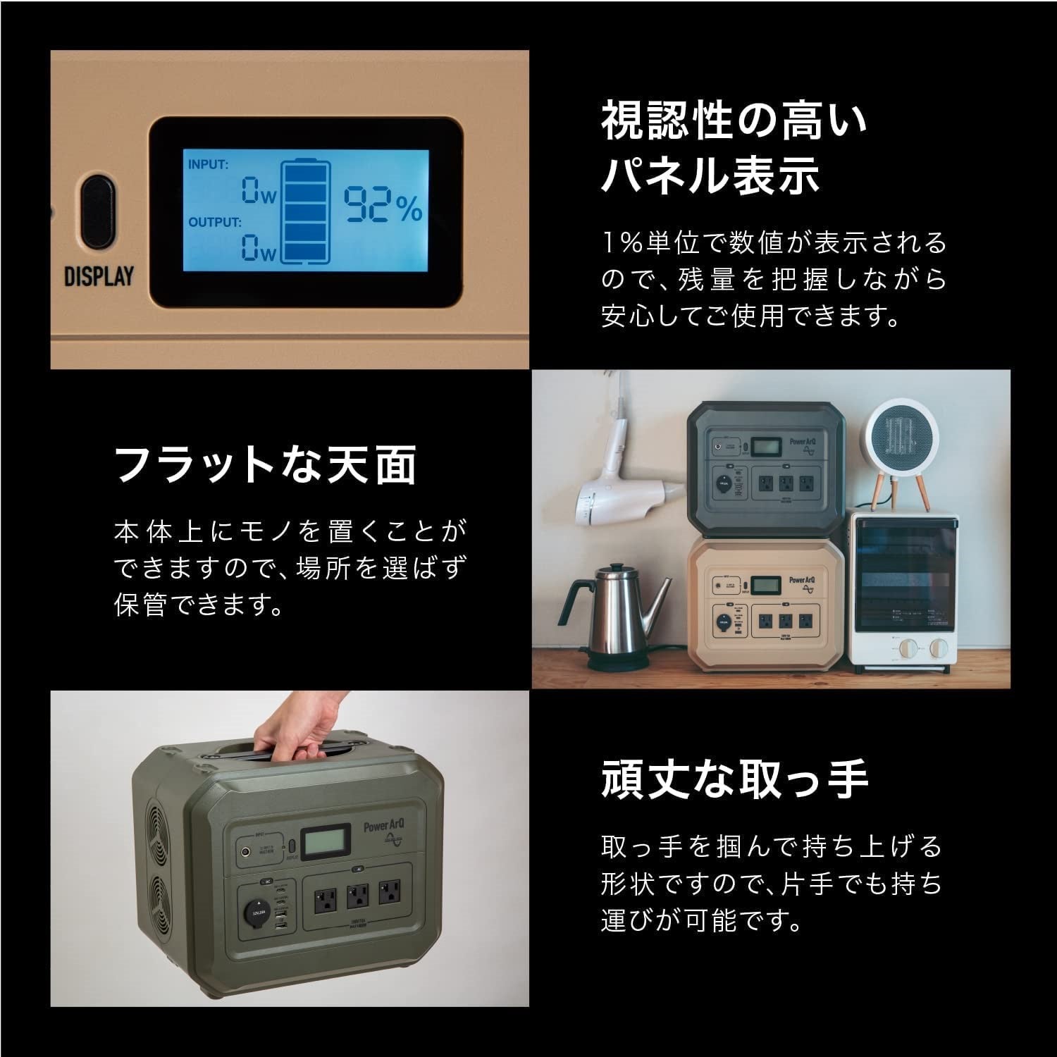 [レンタル] 加島商事 PowerArQ Pro ポータブル電源（1000Wh）Smart Tap - 6