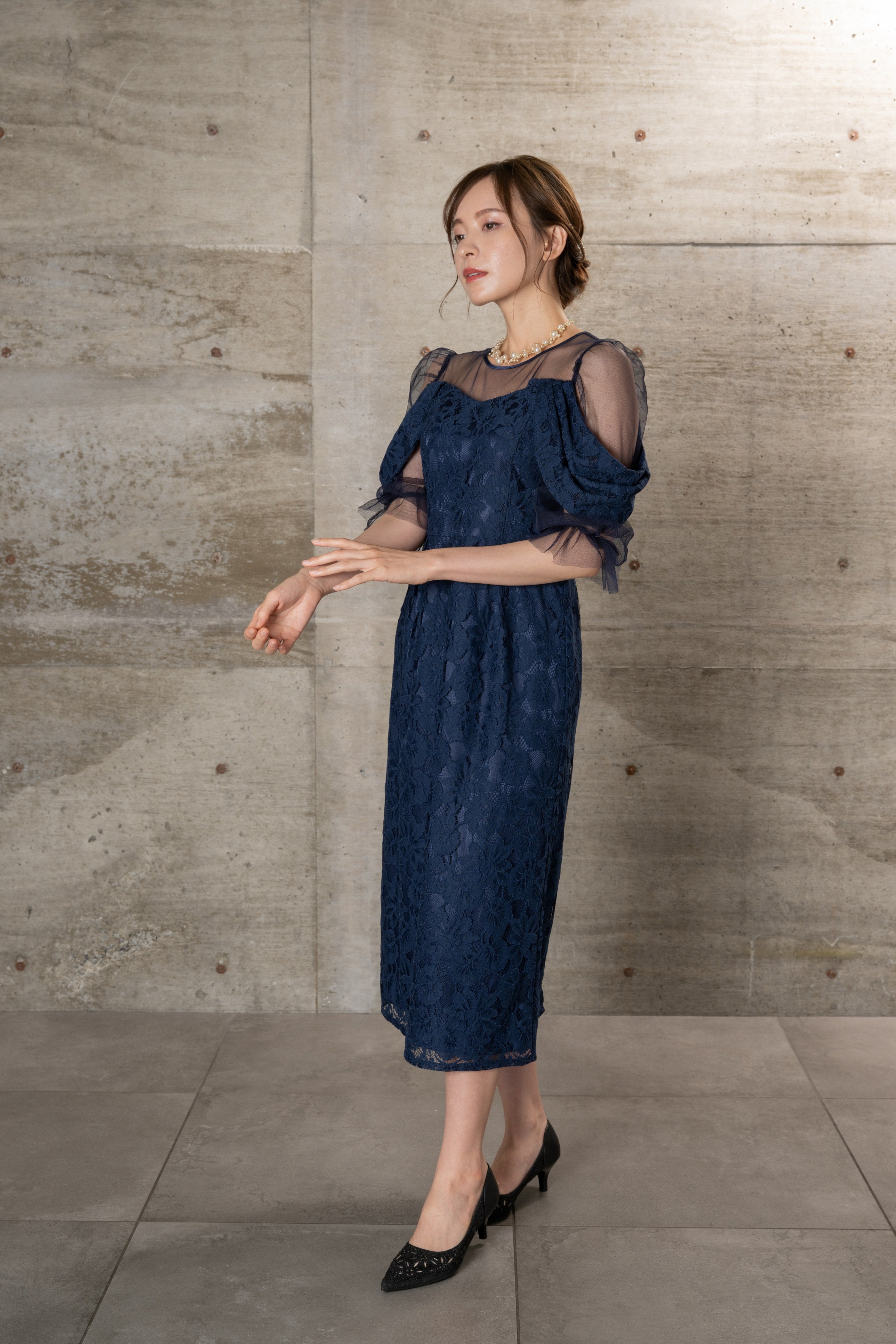 Randy チュールオフショルアシンメトリーワンピース チュールオフショルアシンメトリーワンピース – Randy