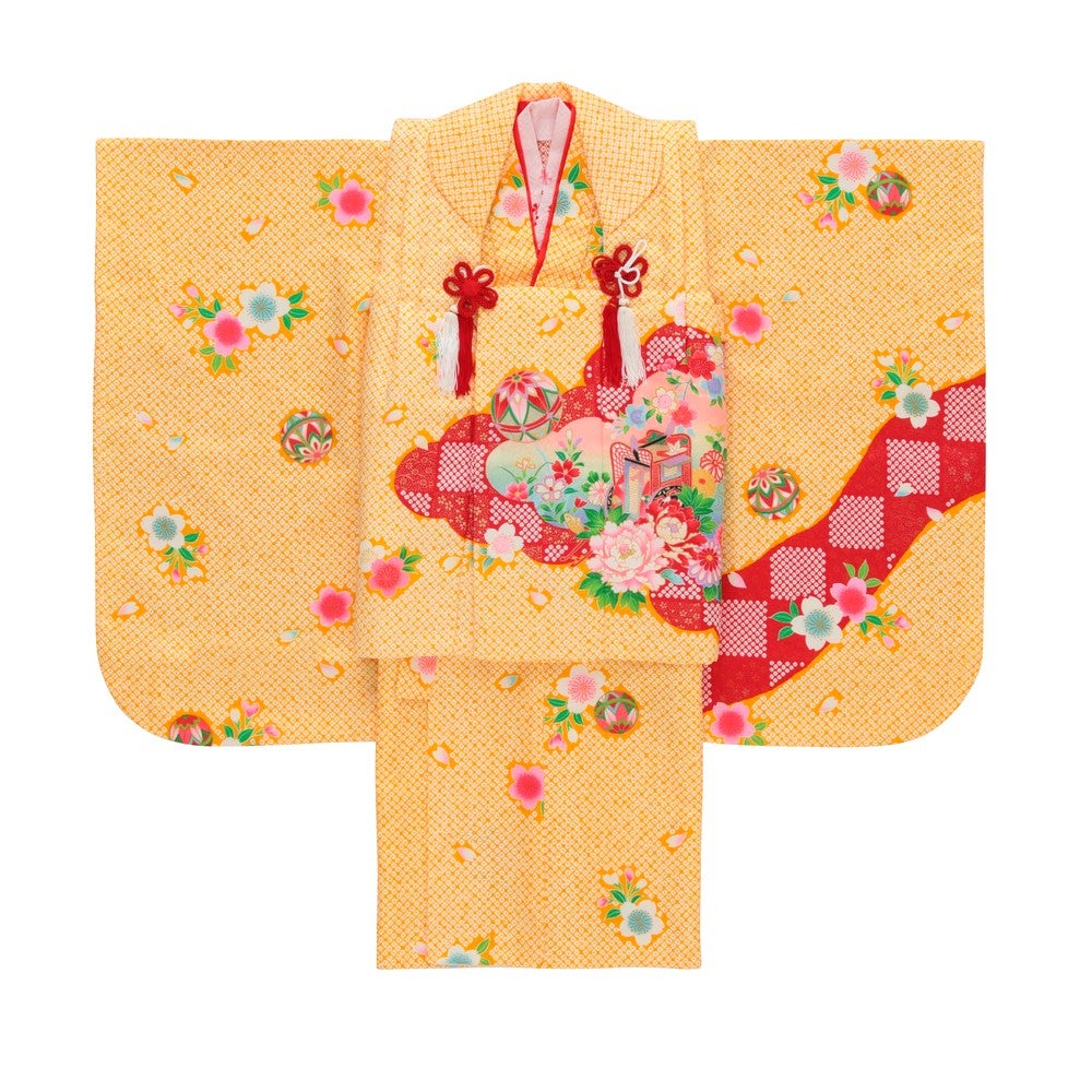 [レンタル] 七五三/節句 被布セット 3歳女の子 被布セット 鞠 花々の宅配レンタル - 5