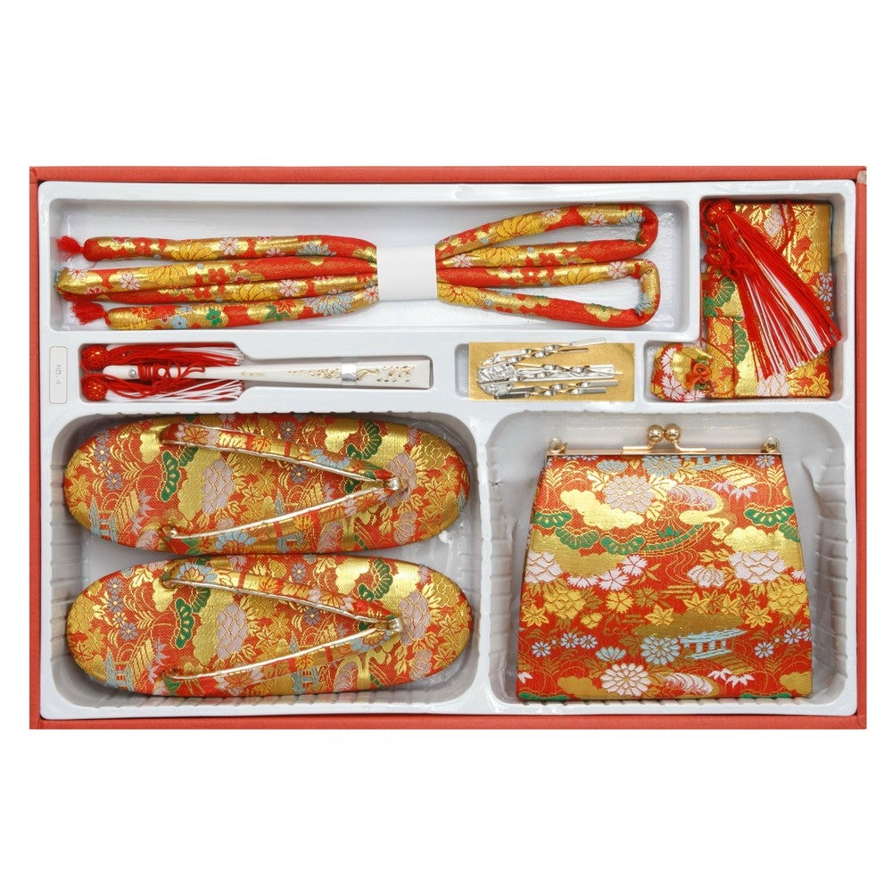 [レンタル] 七五三/節句 着物セット 7歳女の子 優雅 金色の宅配レンタル - 3