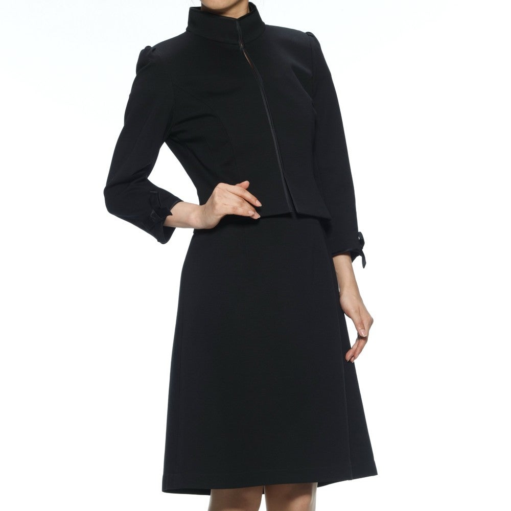 [レンタル] ルネ セレモニースーツ2点セット(ジャケット+ワンピース) ブラック / ホワイト×ブルーの宅配レンタル - 3