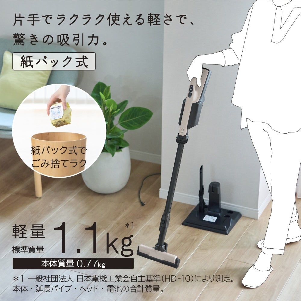 レンタル] 日立 かるパックスティック PKV-BK3P 紙パック式コードレス