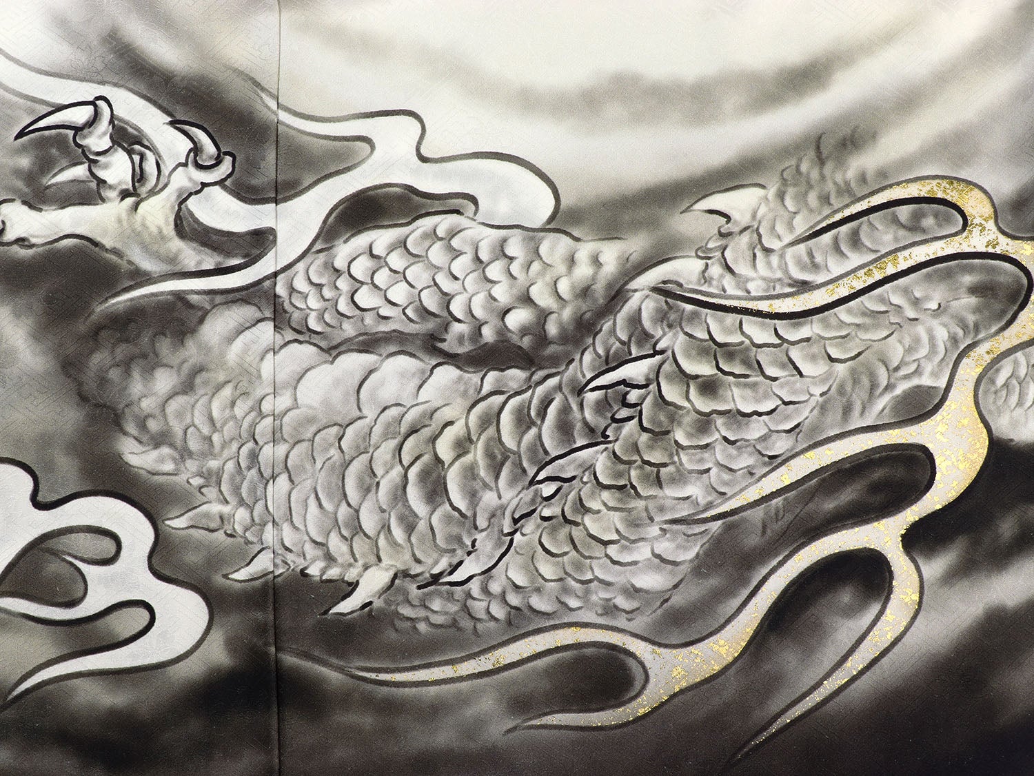 [レンタル] 男の子 お宮参り 産着 レンタル6点フルセット 正絹 五爪の龍 墨絵ぼかしの宅配レンタル - 5