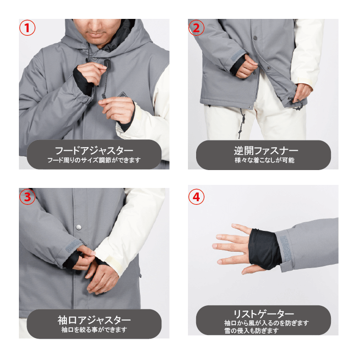 [レンタル] 【Mサイズ】オンヨネ(ONYONE) 男女兼用 スノーボードウェア 上下セット HOODED JACKET JFJ96500 BLACK / UNISEX PANTS JFP96700 BLACKの宅配レンタル - 7