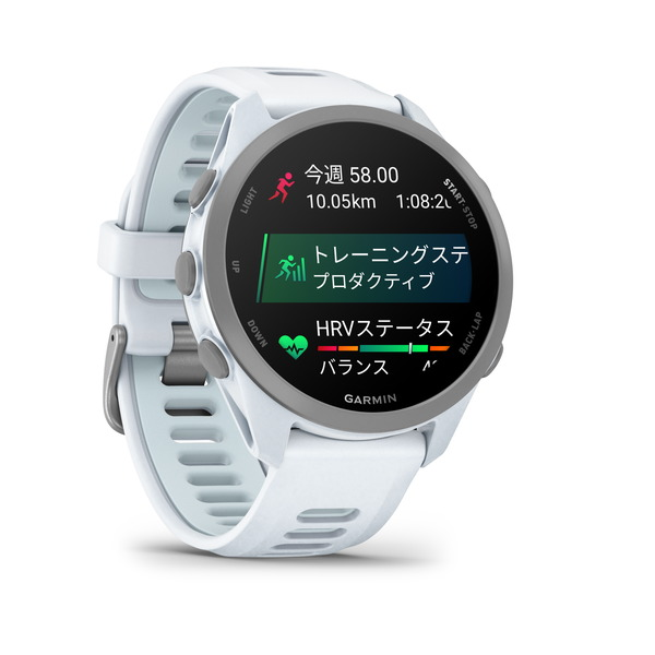 ガーミン(GARMIN) Forerunner 170 Music ランニングウォッチ ホワイトストーン 斜め・トレーニングステータス画面 - 7