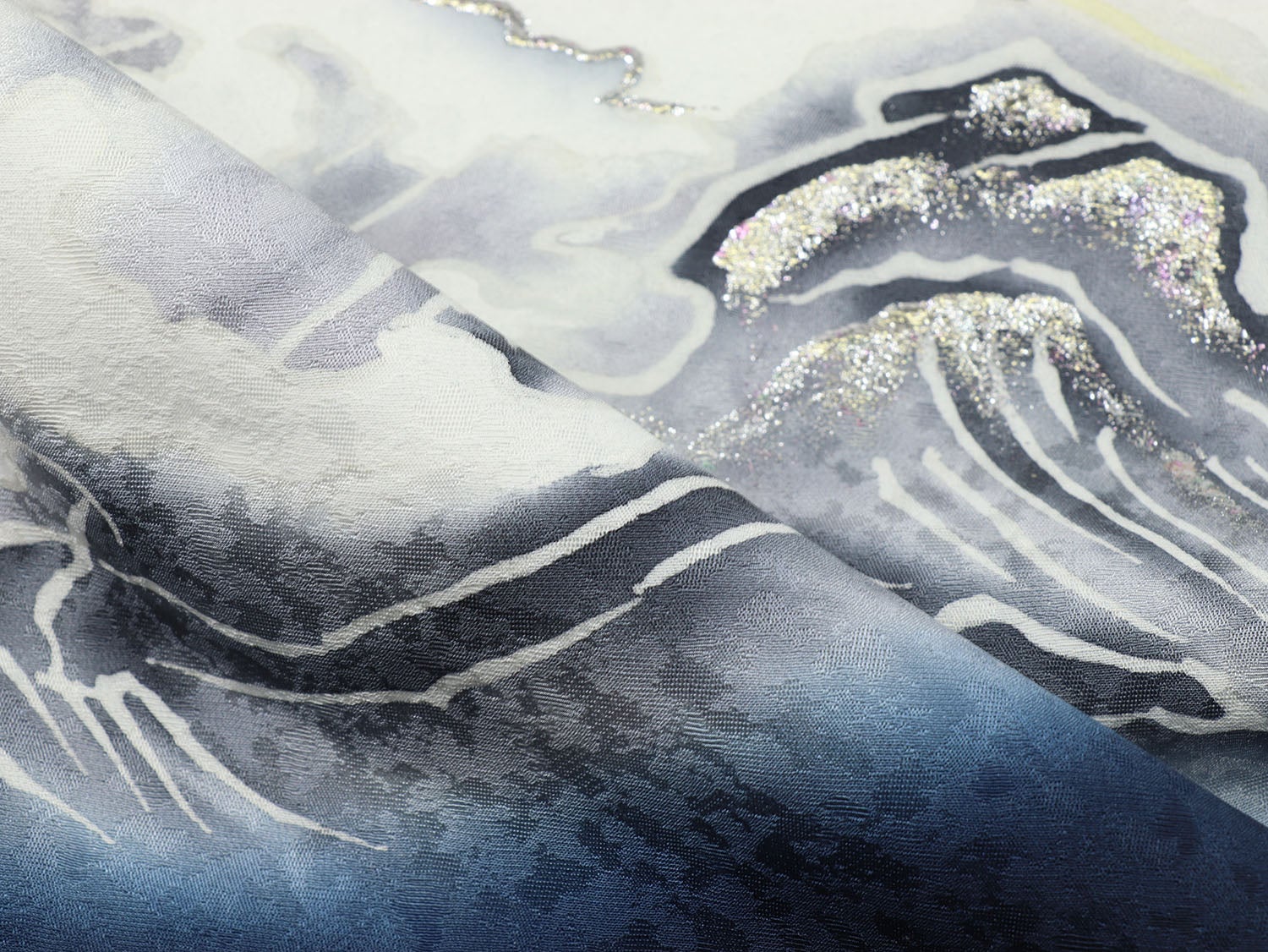 [レンタル] 男の子 お宮参り 産着 レンタル6点フルセット 正絹 銀彩天龍 紺色の宅配レンタル - 6