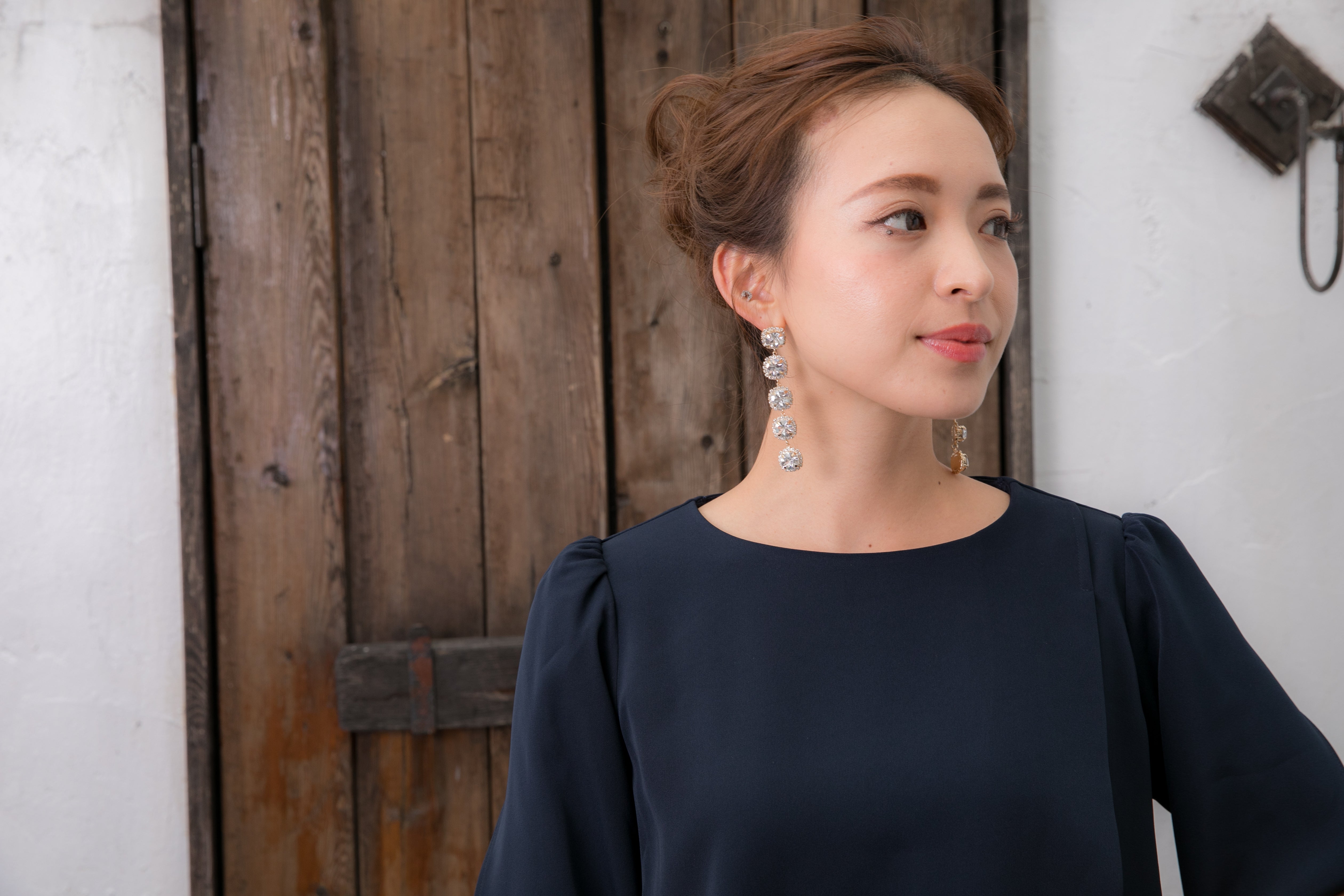 [レンタル] BELINDA DE CAPRIS チューリップスリーブ セットアップ パンツドレス ネイビーの宅配レンタル - 14