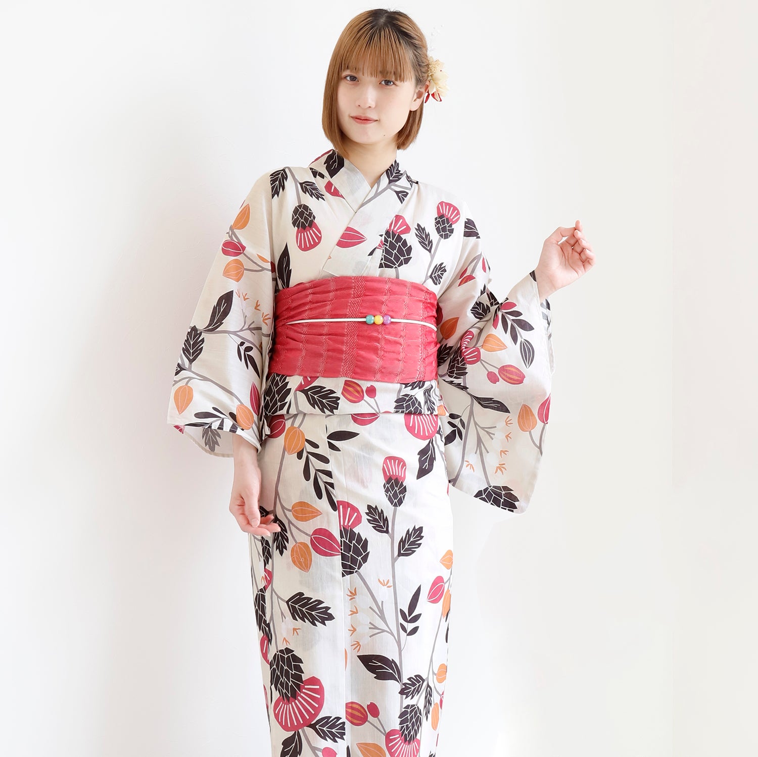 [レンタル] [2025新作]SION レディース浴衣 花柄 フリーサイズ