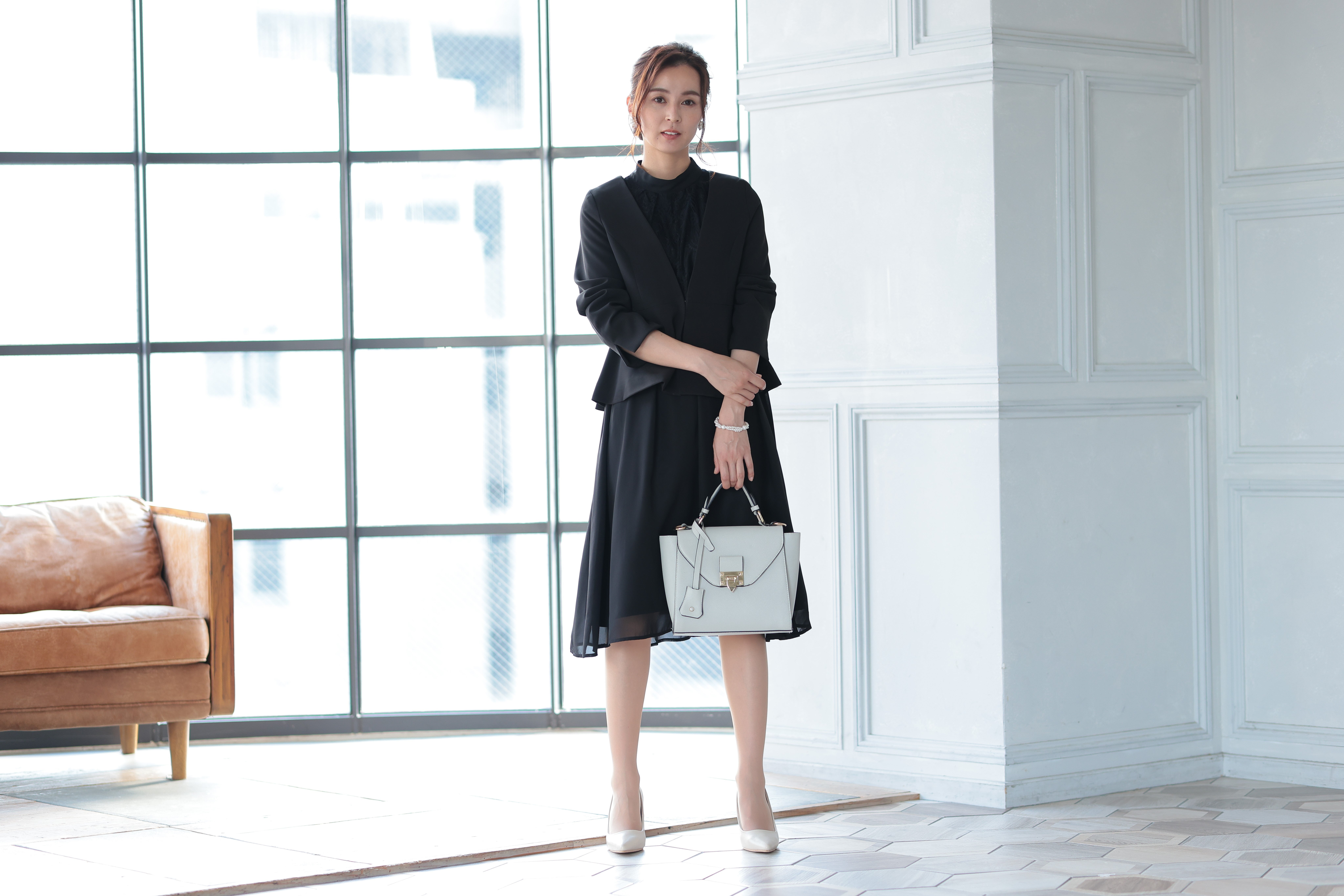 [レンタル] アートマリー ボトルネックワンピースジャケットスーツ【2点セット】ブラックの宅配レンタル - 2