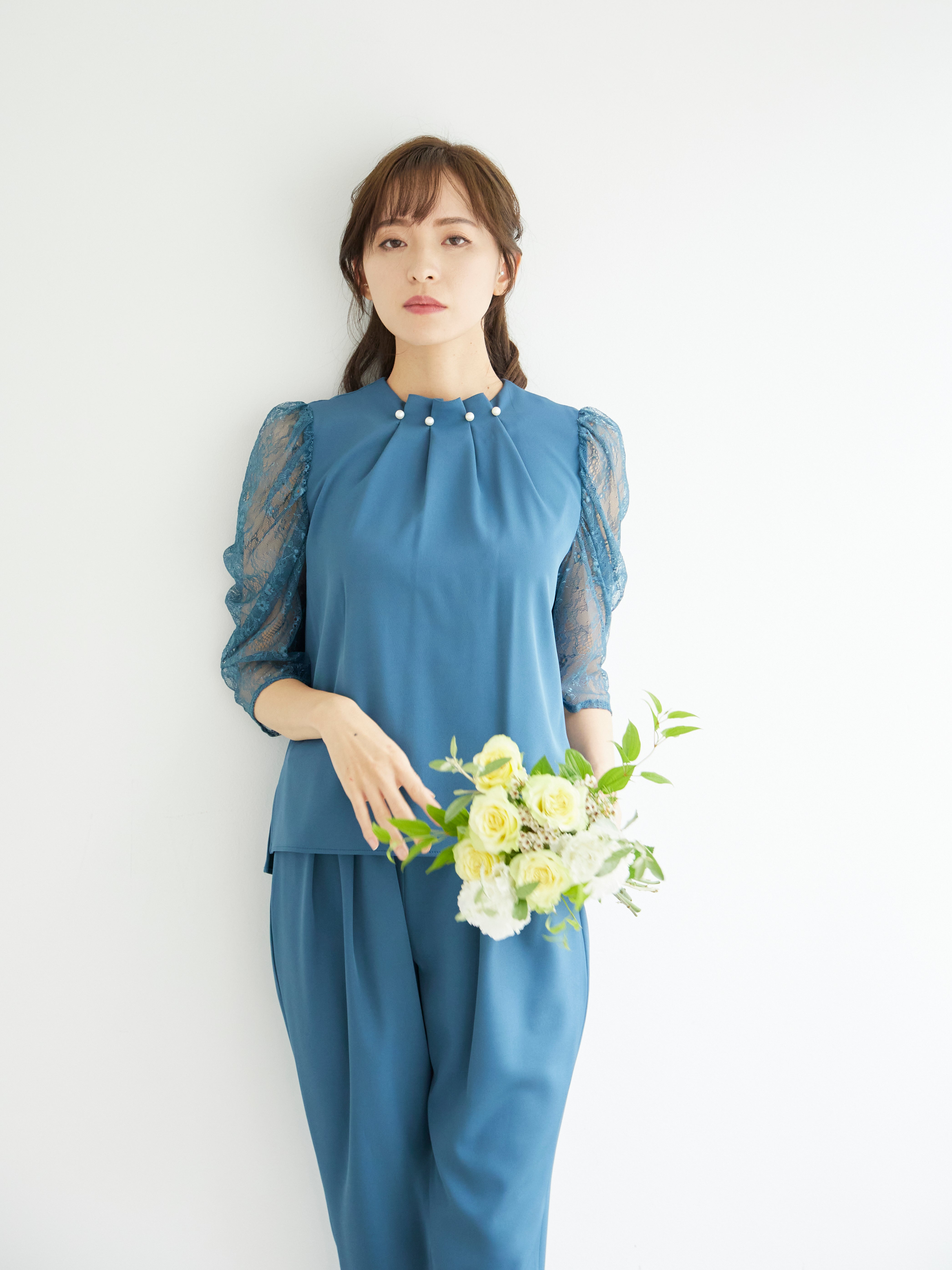 [レンタル] BELINDA DE CAPRIS パールボタン付き セットアップ パンツドレス グリーンの宅配レンタル - 11