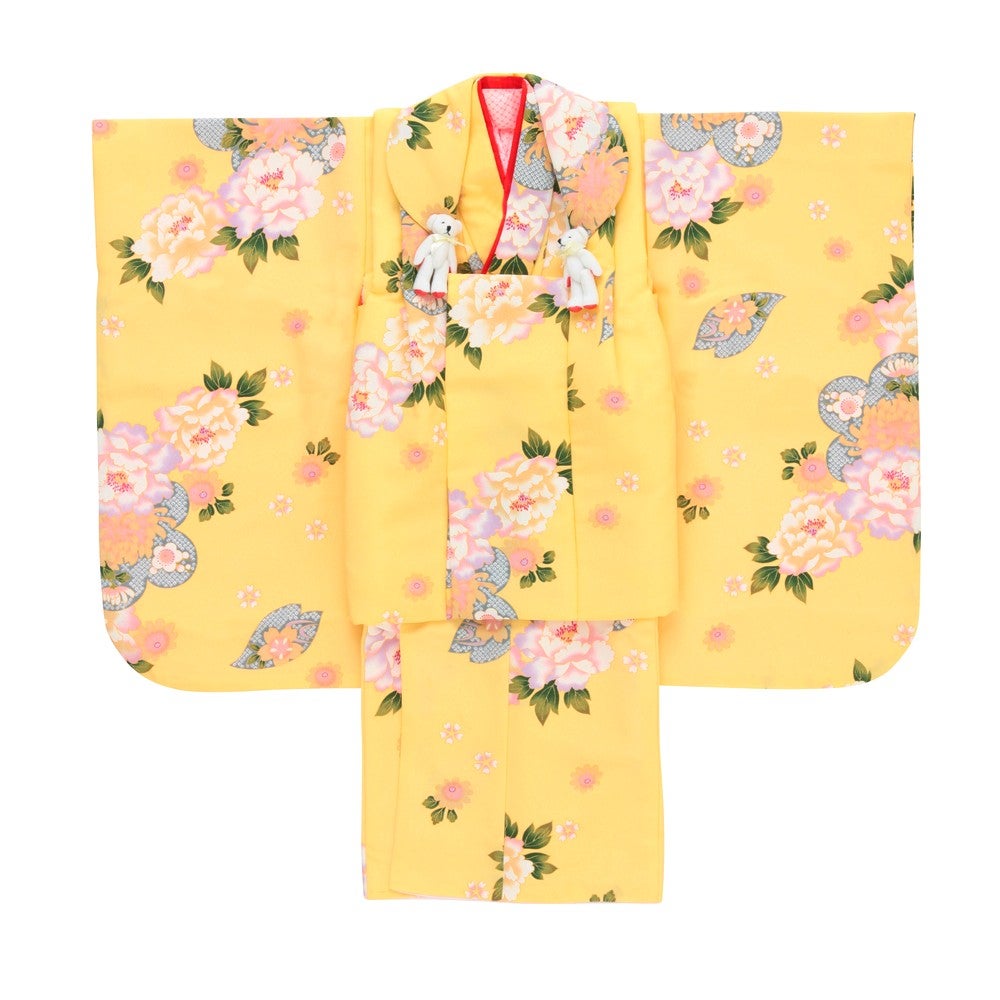 [レンタル] 七五三/節句 被布セット 3歳女の子 被布セット 妖麗 大柄牡丹の宅配レンタル - 5