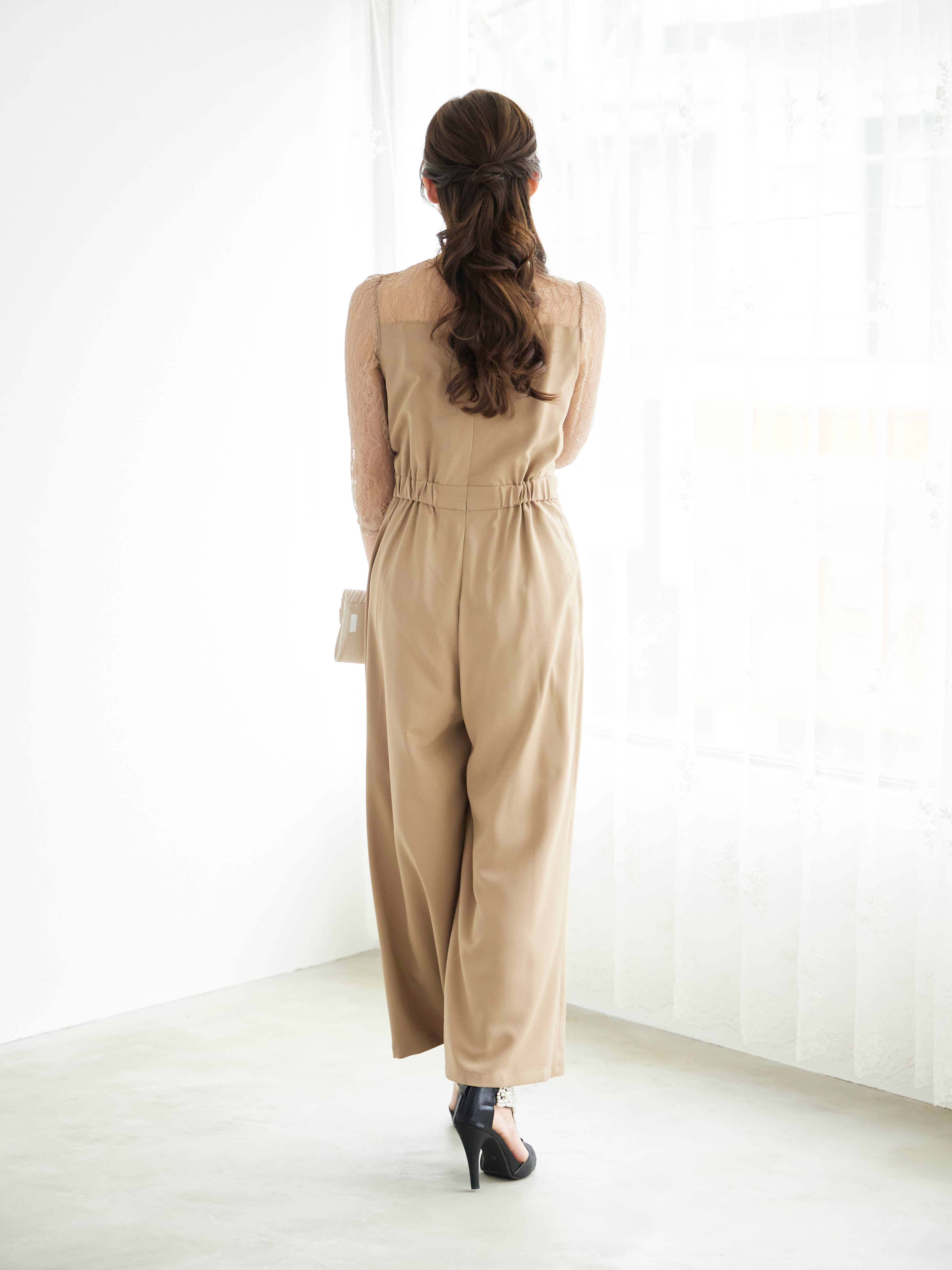 [レンタル] BELINDA DE CAPRIS クロスデザイン オールインワン パンツドレス ベージュの宅配レンタル - 7