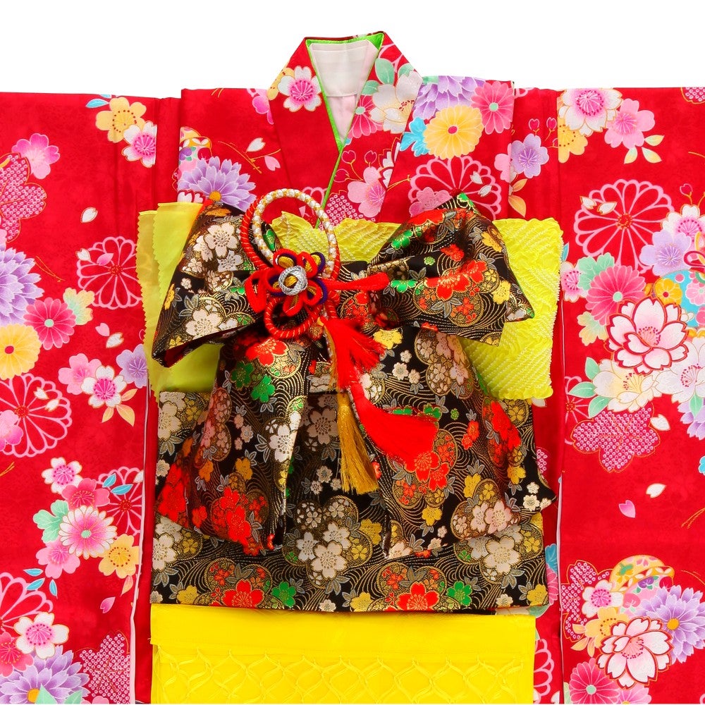 七五三/節句 着物セット 7歳女の子 可憐 花々