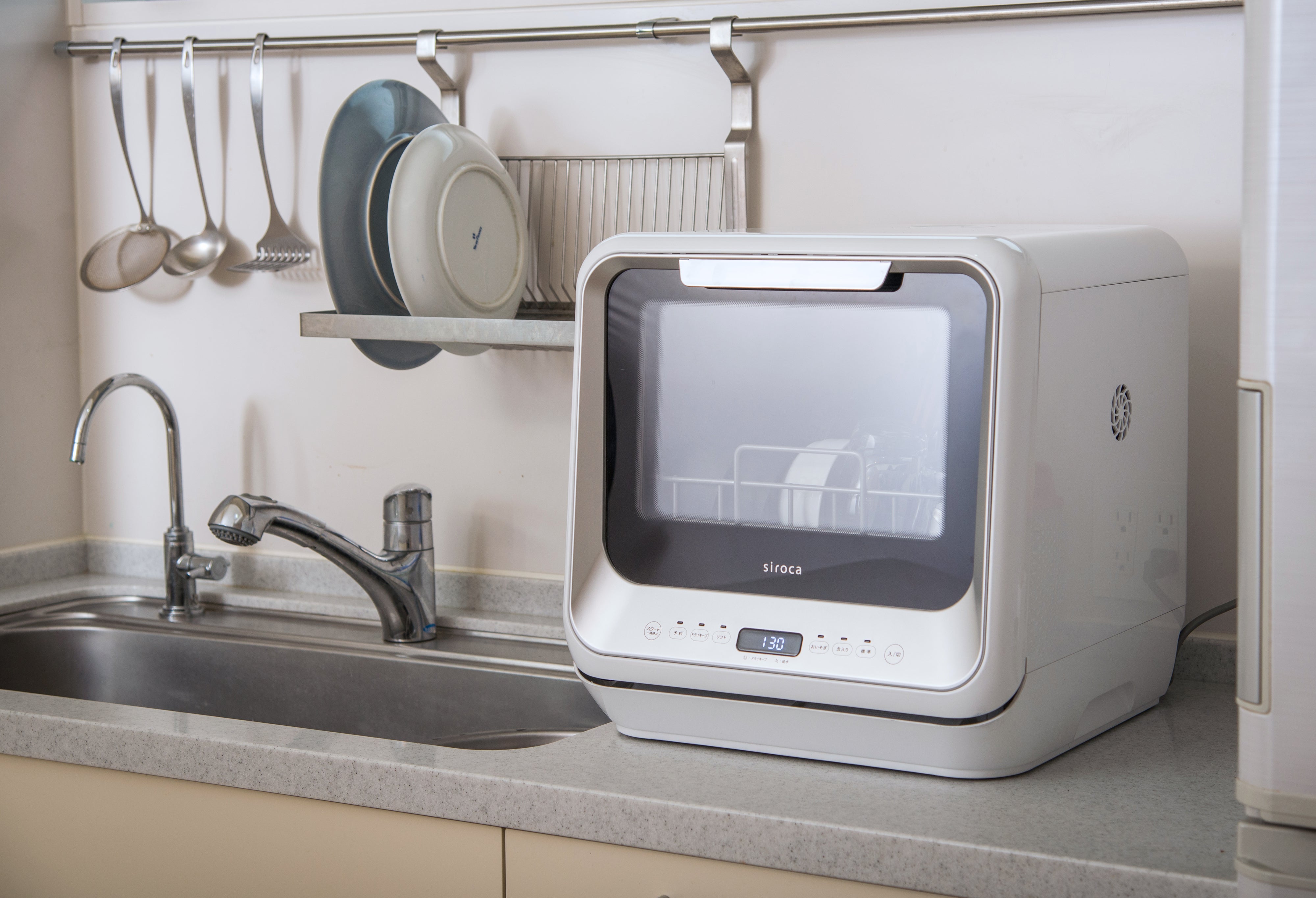 [レンタル] [～食器16点]siroca（シロカ）2WAY食器洗い乾燥機 SS-M151 工事不要 タンク式 分岐水栓対応 - 11