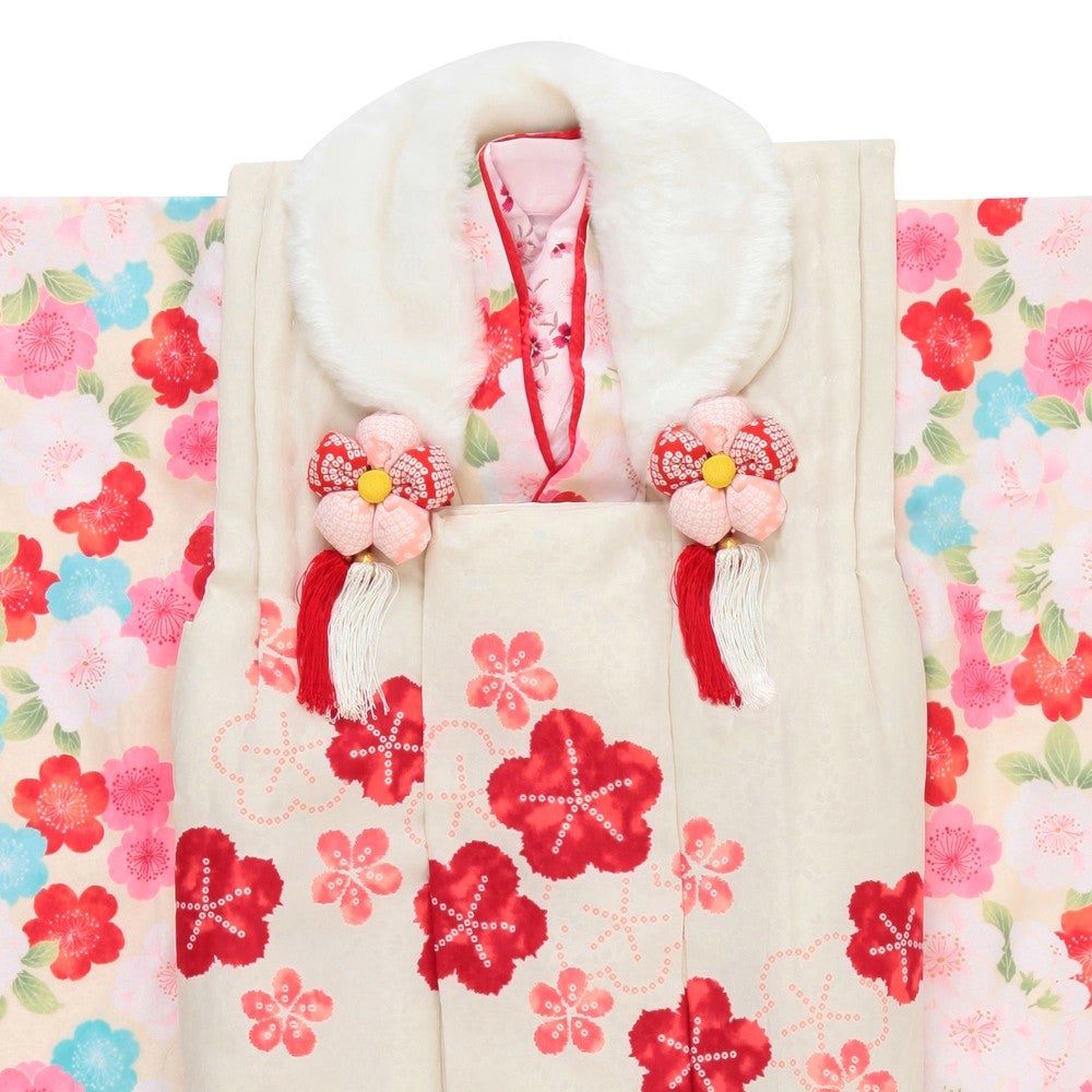 七五三/節句 被布セット 3歳女の子 被布セット 彩り豊か 花々