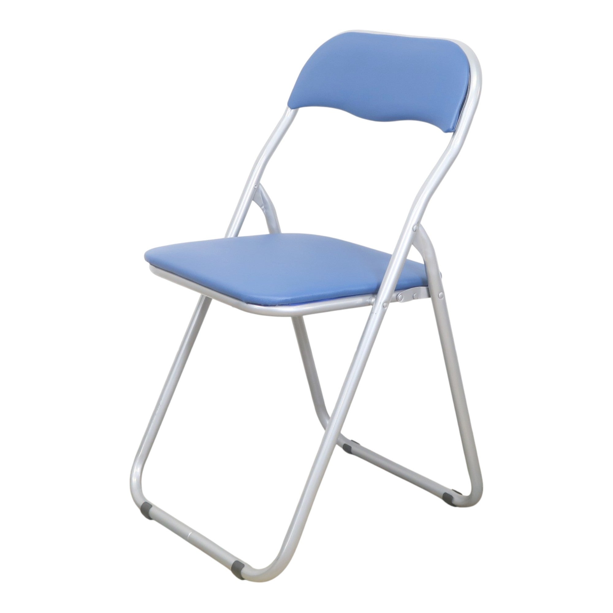 [レンタル] 【6個セット】折り畳み椅子 パイプ椅子 多目的・ミーティングチェア ブルー KC-1000