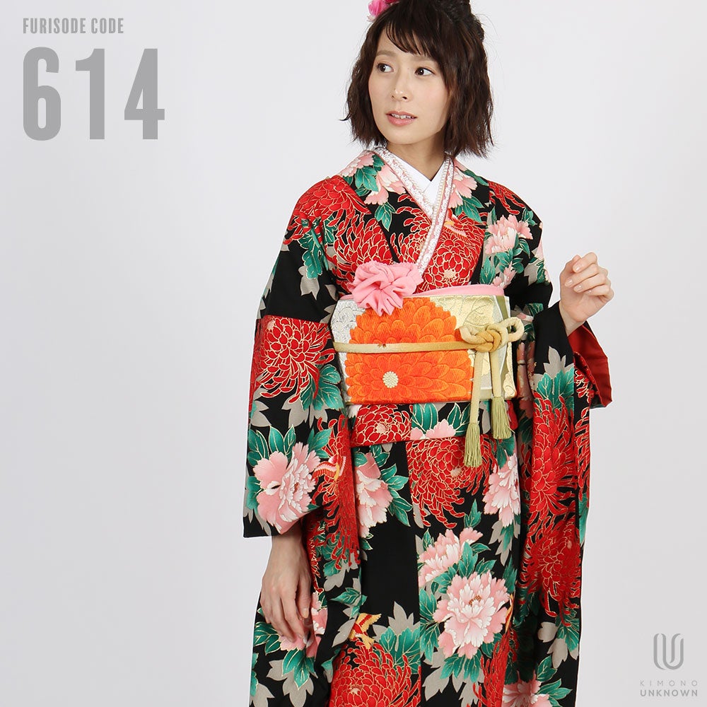 [レンタル] 【対応身長155-170cm】レンタル振袖フルセット-614