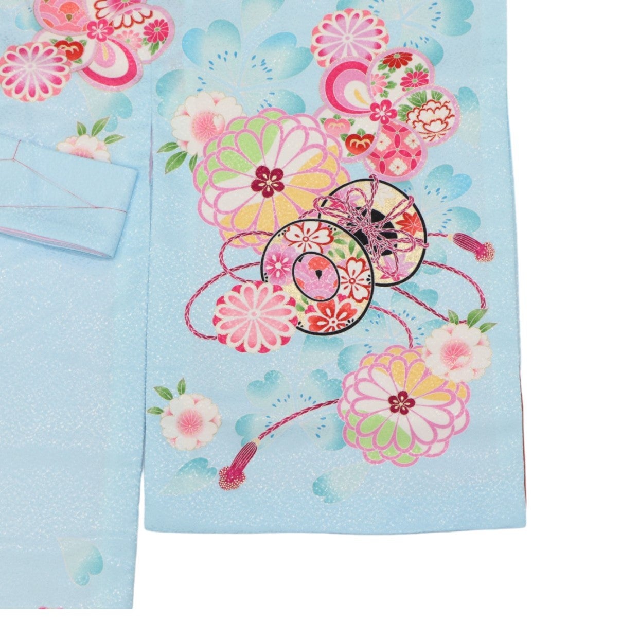 [レンタル] 女の子 お宮参り 産着レンタル6点フルセット つづみに鶴 ブルーの宅配レンタル - 2