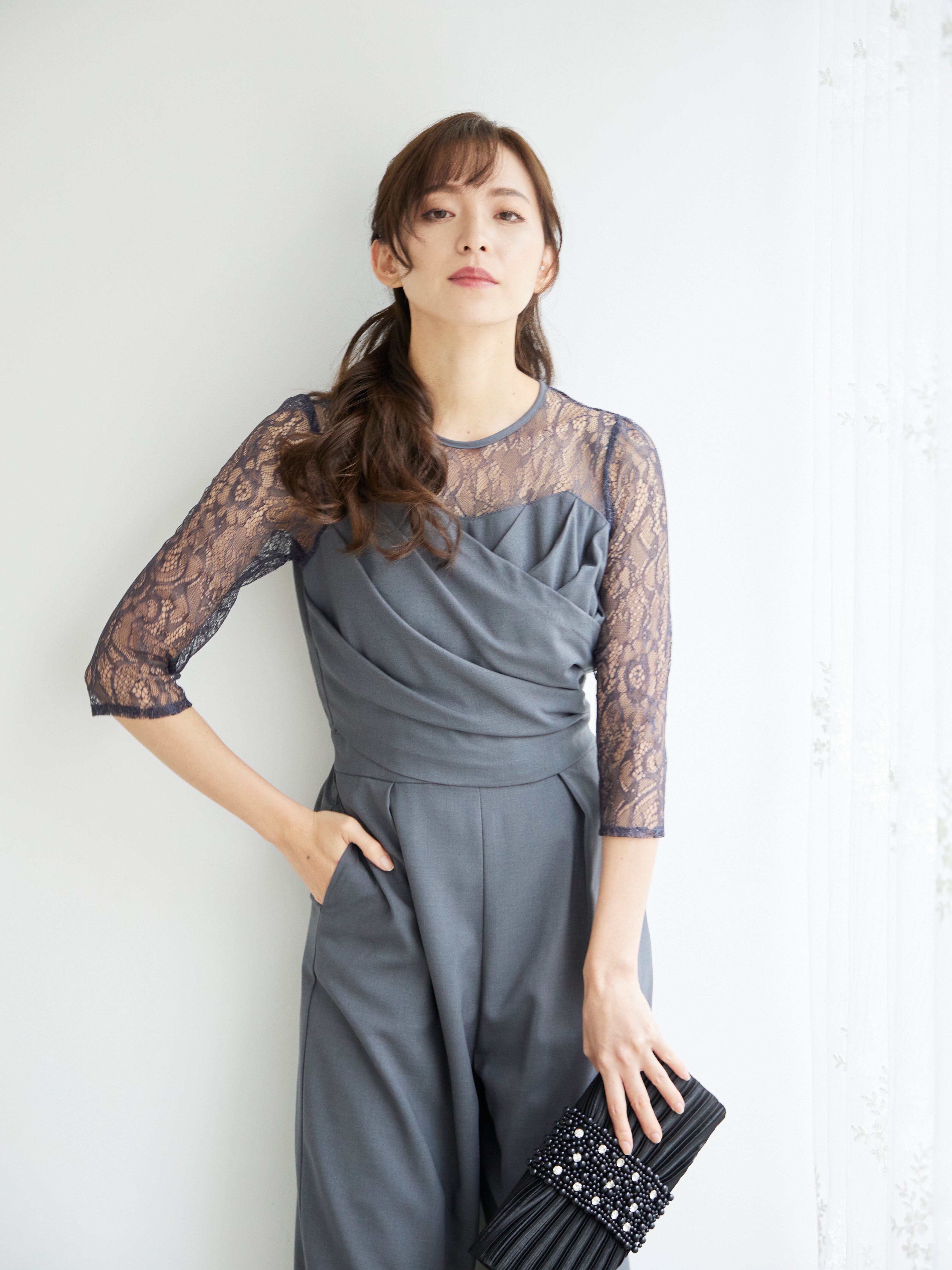 [レンタル] BELINDA DE CAPRIS クロスデザイン オールインワン パンツドレス グレーの宅配レンタル - 17