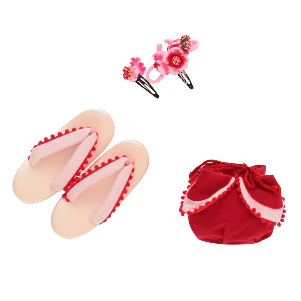 [レンタル] 七五三/節句 被布セット 3歳女の子 被布セット 可愛らしい花柄 手鞠の宅配レンタル - 4