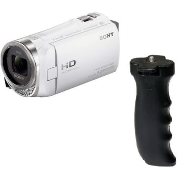 ソニー ビデオカメラ HDR-CX480 ホワイト バッテリーグリップGP EM-L5000BGP セット