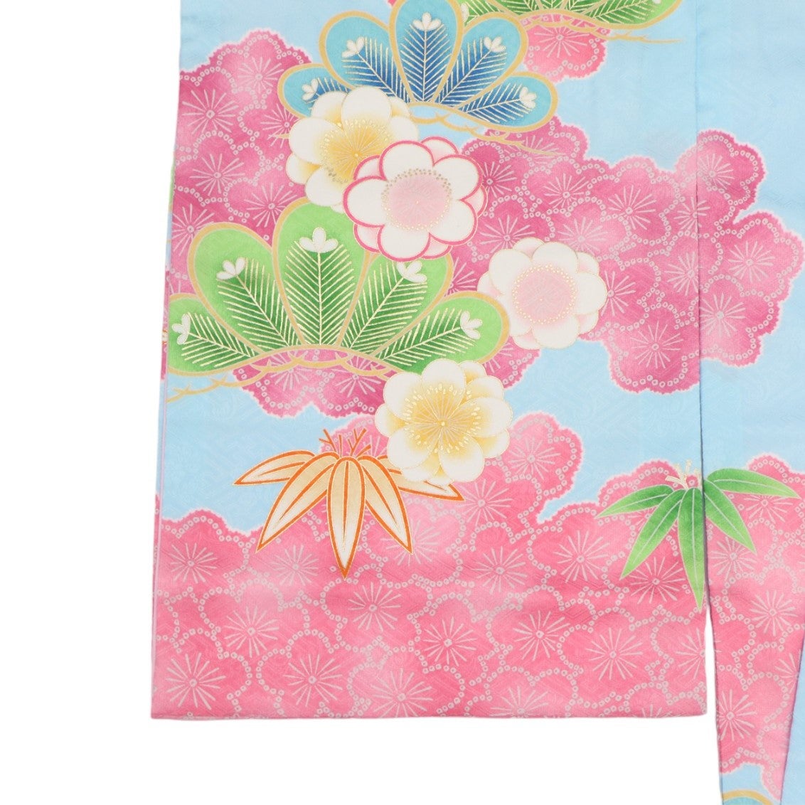 [レンタル] 女の子 お宮参り 産着レンタル6点フルセット 花車にうさぎ ブルーの宅配レンタル - 3