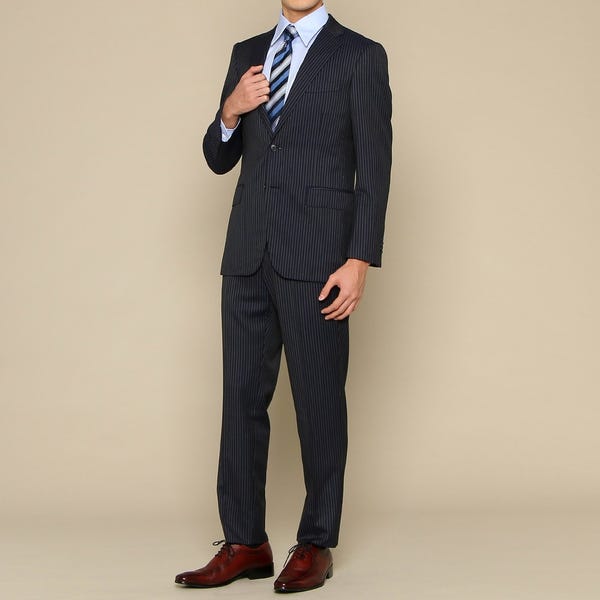 [レンタル] ユナイテッドアローズ ストライプ メンズスーツ2点セット(ジャケット+パンツ) ネイビー Mサイズ