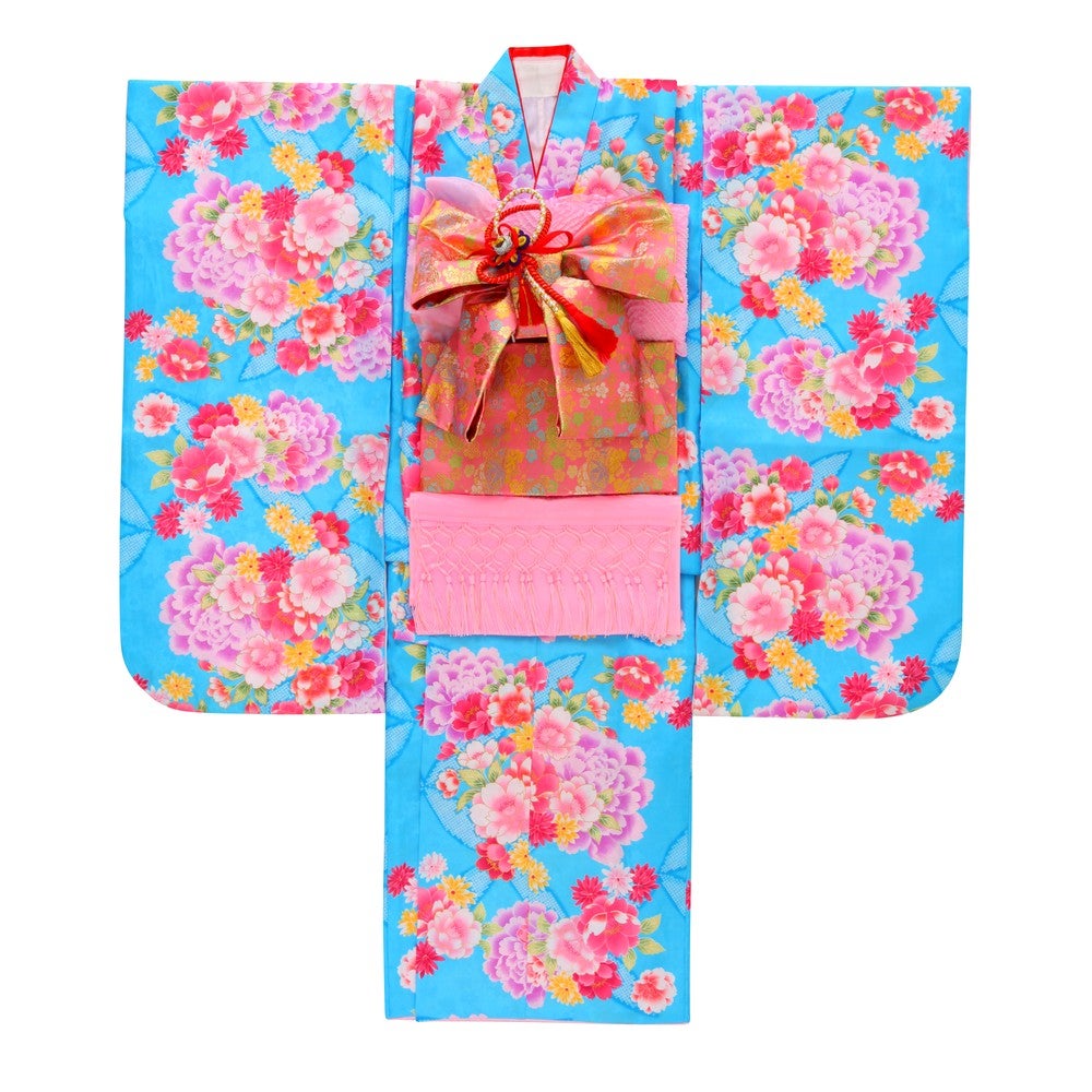 [レンタル] 七五三/節句 着物セット 7歳女の子 彩 牡丹柄の宅配レンタル - 4