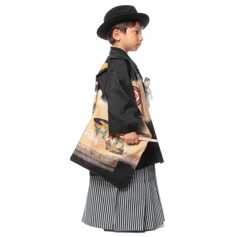 [レンタル] 七五三/節句 袴セット 5歳 男の子 金色模様 兜の宅配レンタル - 2