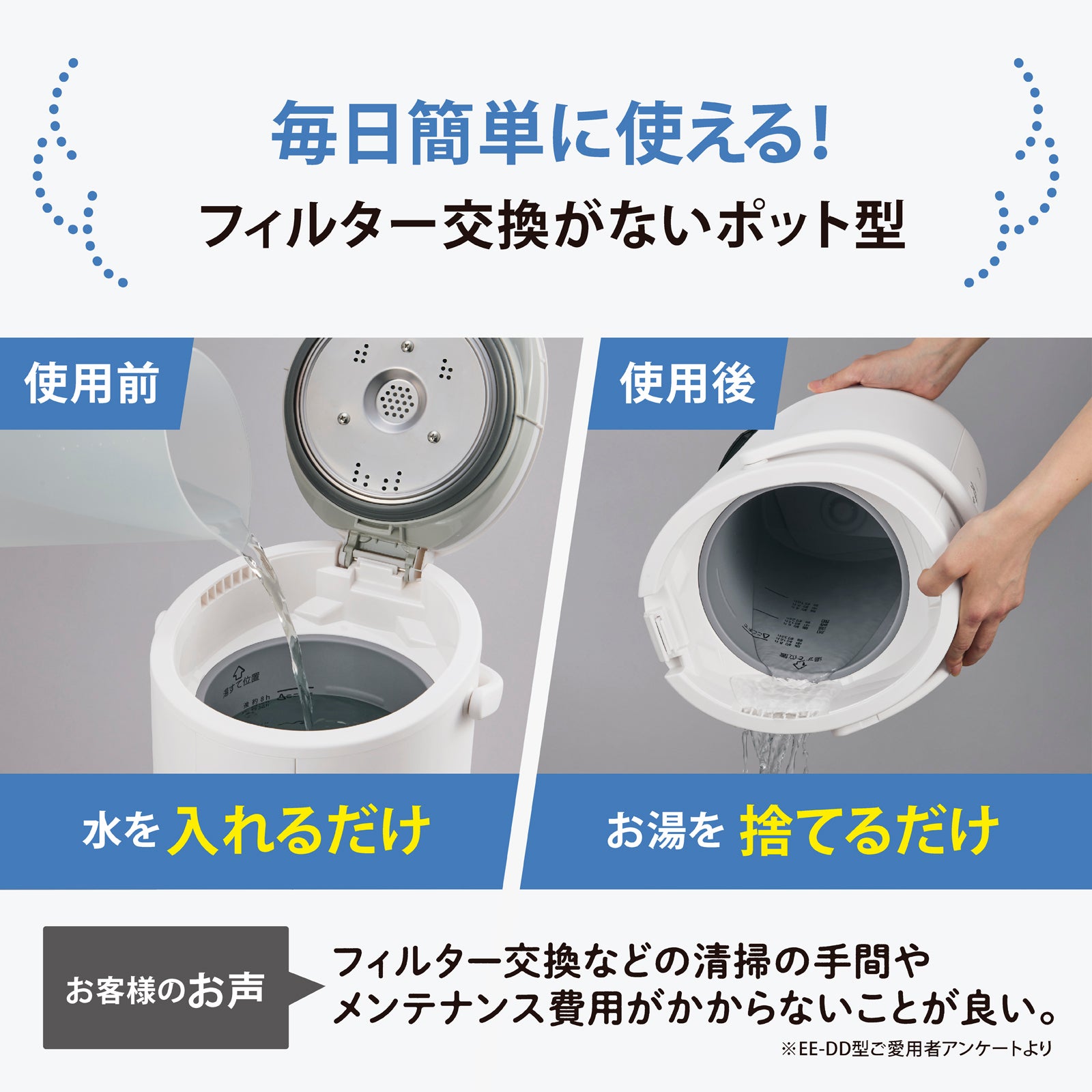 [レンタル] 象印 スチーム式加湿器 EE-DG35 2026年モデル - 4
