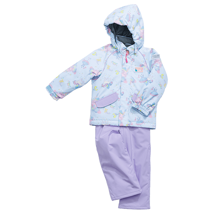 [レンタル] オンヨネ(ONYONE) キッズ スキー・スノボウェア 上下セット ユニコーン柄ブルー×パープル (90cm～110cm)の宅配レンタル - 2