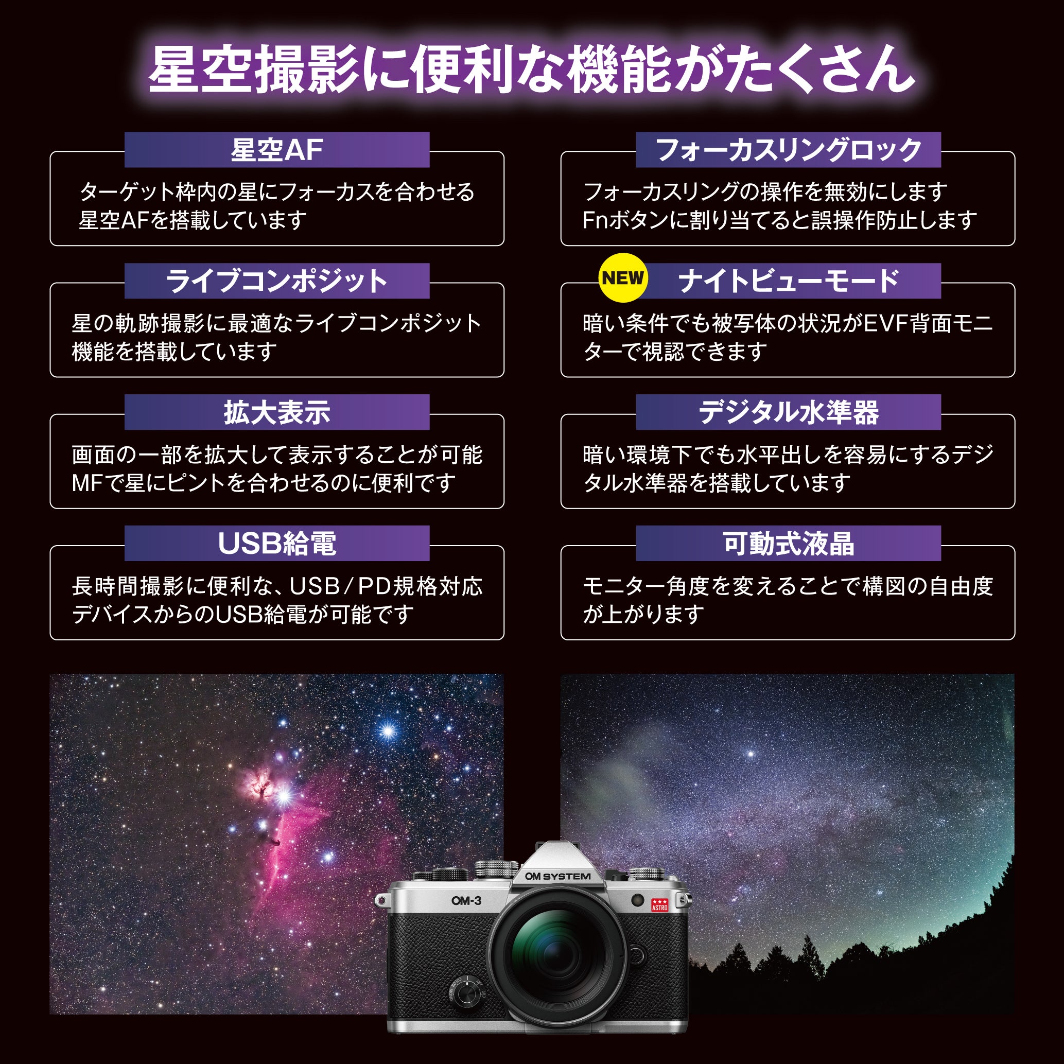 [レンタル] OM SYSTEM OM-3 ASTRO ボディ ミラーレス一眼 - 9