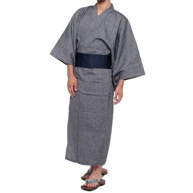 メンズ浴衣 フルセット シンプル・無地柄 身長目安175cm グレー