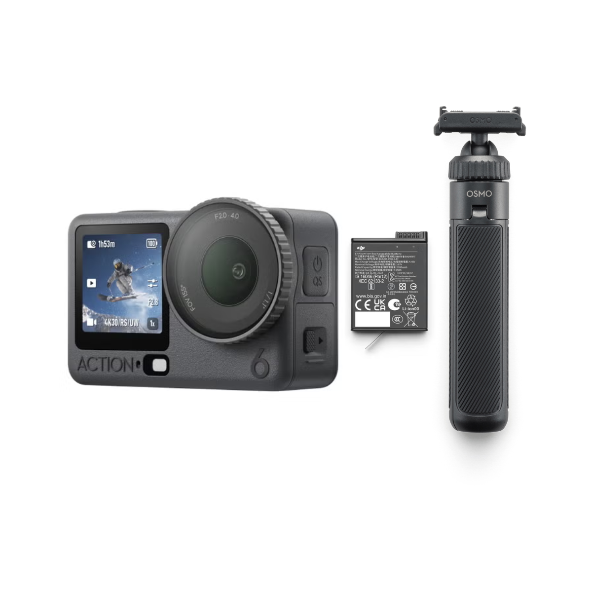 [レンタル] DJI Osmo Action 6 スターターキット(ミニ延長ロッド・予備バッテリー)