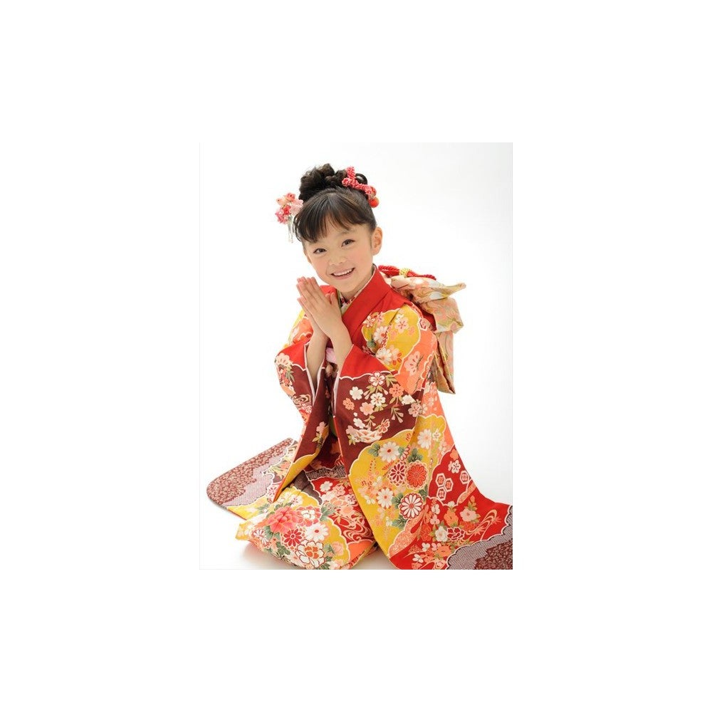 [レンタル] 七五三/節句 着物セット 7歳女の子 着物セット 古典柄 金彩の宅配レンタル - 4