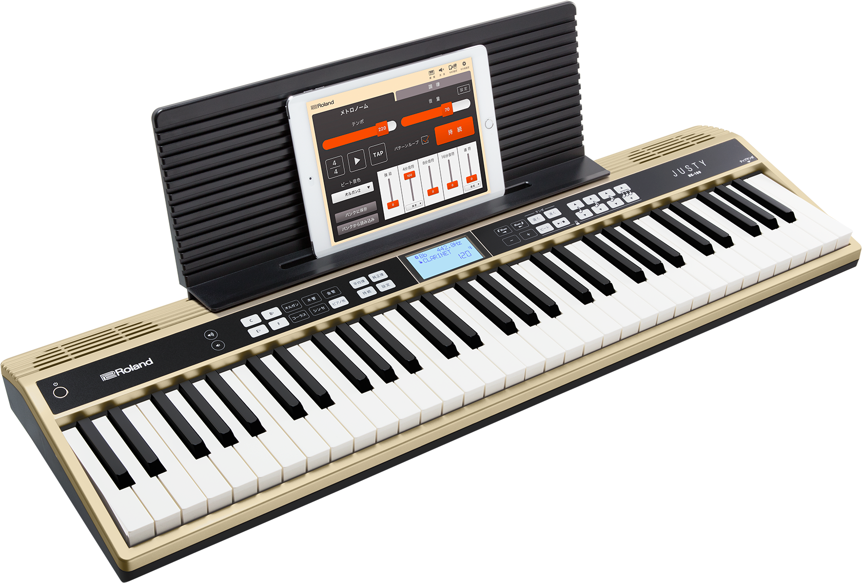 [レンタル] ローランド JUSTY HK-100 ハーモニー＆リズム練習用キーボード - 5