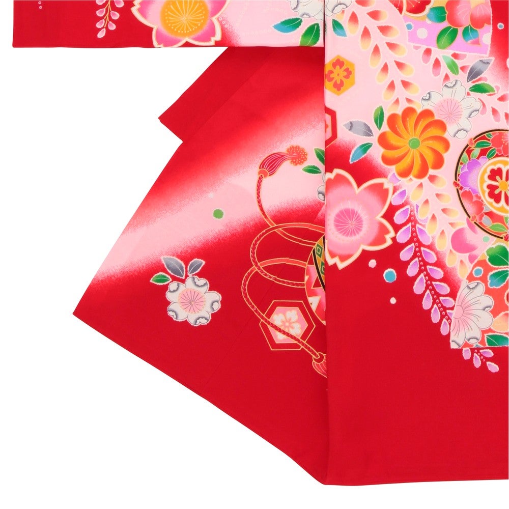 [レンタル] 女の子 お宮参り 産着レンタル6点フルセット 正絹 鞠 小太鼓の宅配レンタル - 2