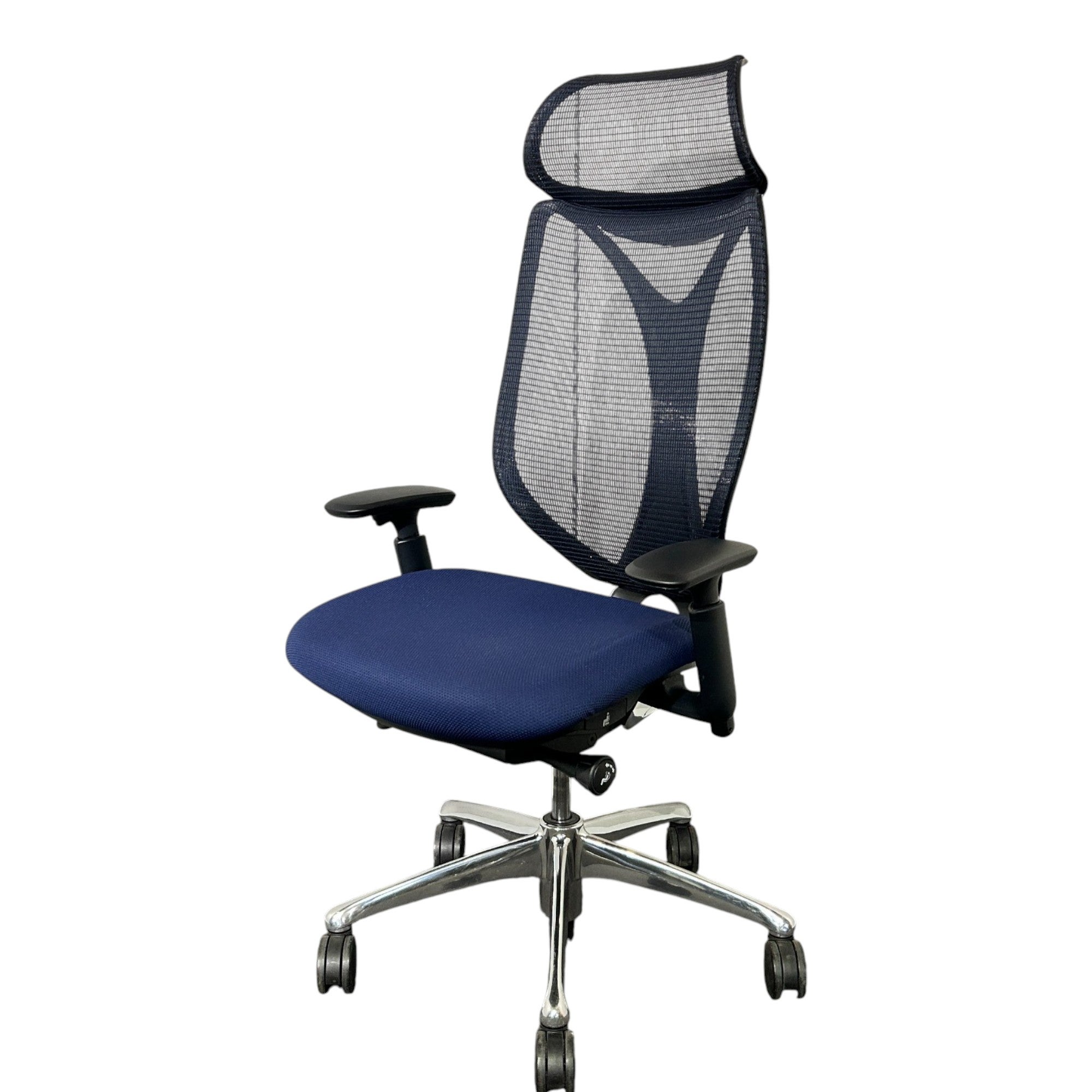 [レンタル] オカムラ サブリナ エクストラハイバック 可動肘 ダークブルー ブラック ポリッシュ C855BR-FSZ4 オフィスチェア