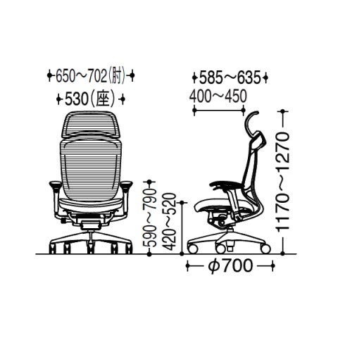 [レンタル] オカムラ コンテッサ セコンダ ハイバック メッシュタイプ 可動肘 ウレタンキャスター(フローリング向け) CC87XS-FPC1 オフィスチェア ※1都3県のみ対応 - 2