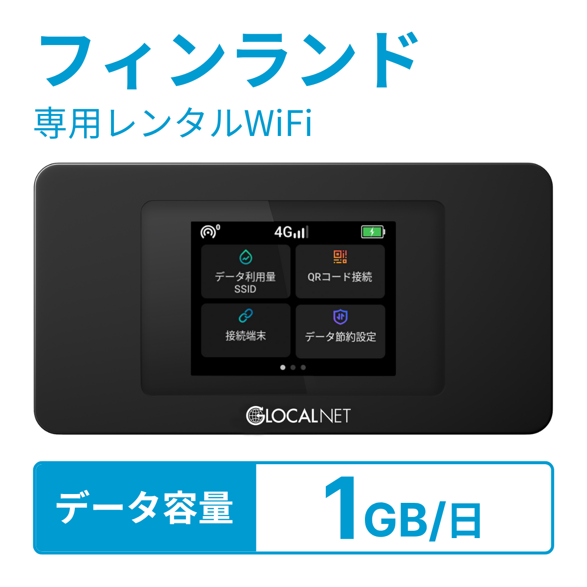レンティオWiFi フィンランドWiFi 4G 1GB/日 データ容量プラン