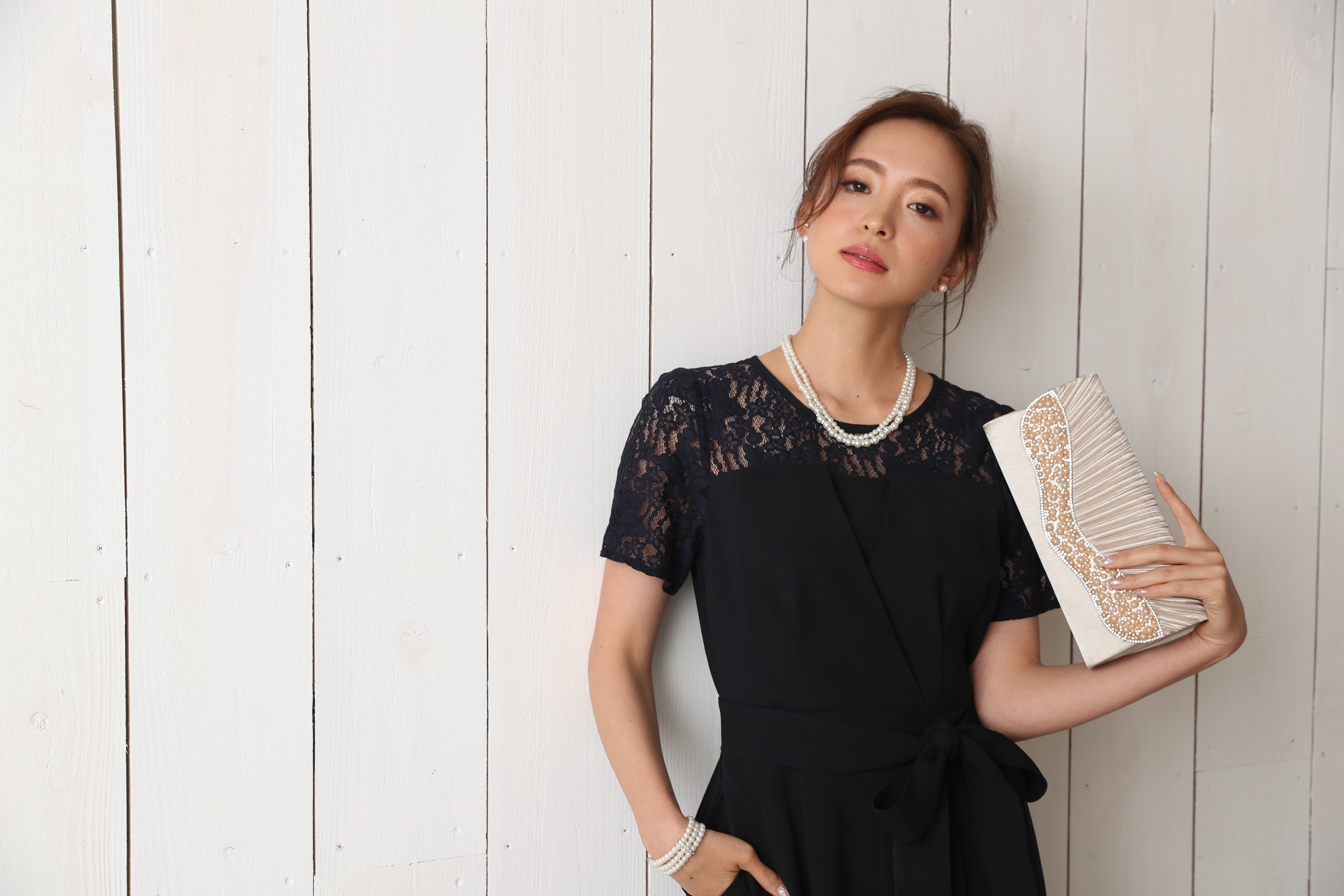 [レンタル] BELINDA DE CAPRIS 袖付きタックテーパード オールインワン パンツドレス ネイビーの宅配レンタル - 26