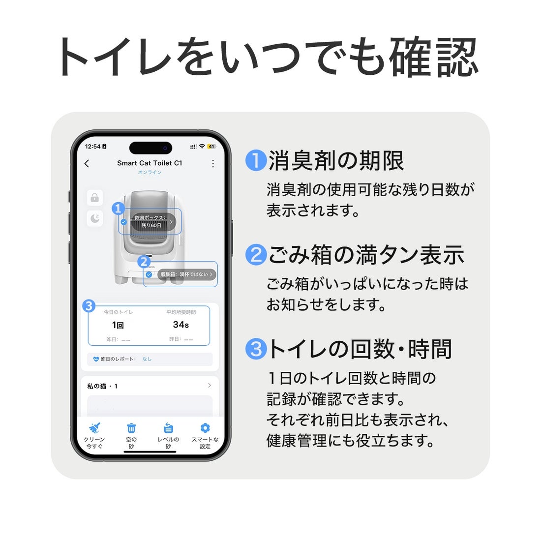 [レンタル] ペットマーベル C1 全自動猫トイレ - 9