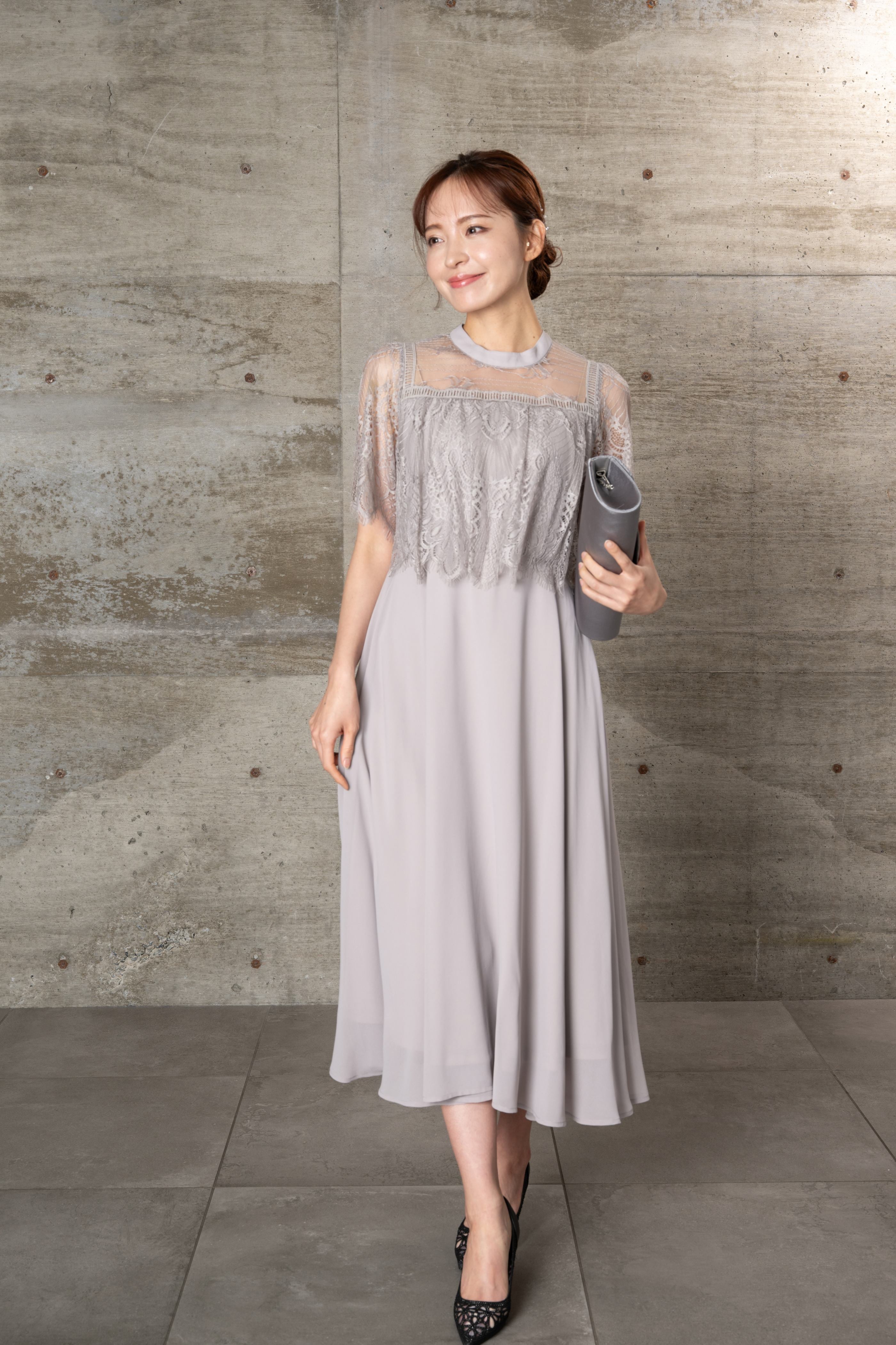 [レンタル] BELINDA DE CAPRIS スタンドカラーフレアドレスの宅配レンタル - 20