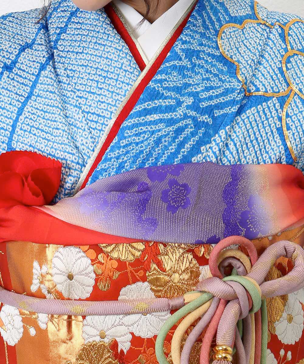 [レンタル] レンタル振袖フルセット-853 青系 花柄の宅配レンタル - 15