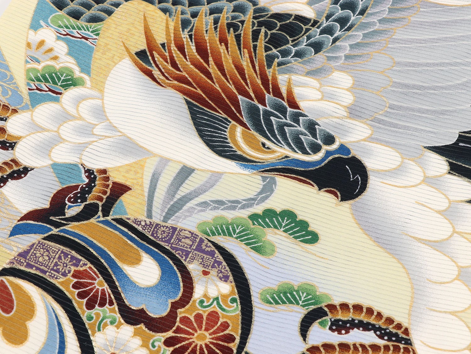 [レンタル] 男の子 お宮参り 産着 絽（夏用） レンタル6点フルセット 正絹 鷹に兜と打ち出の小槌 黒色の宅配レンタル - 4