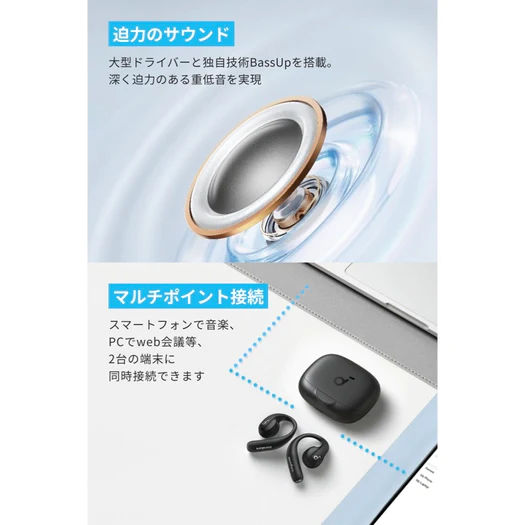 [レンタル] Anker Soundcore AeroFit Pro オープンイヤー型ワイヤレスイヤホン - 4