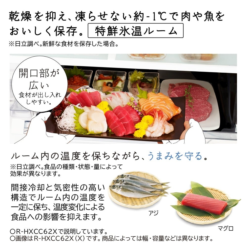 [レンタル] [570L][ファミリー向け][観音開き]日立 R-VWC57X まんなか野菜 冷凍冷蔵庫 ライトゴールド - 13