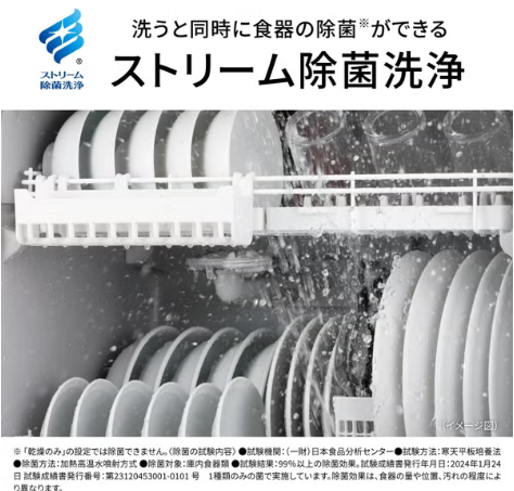 [レンタル] 【長期利用向け】[～食器40点]パナソニック 食器洗い乾燥機 NP-TH5 分岐水栓対応 5人分 ホワイト - 4